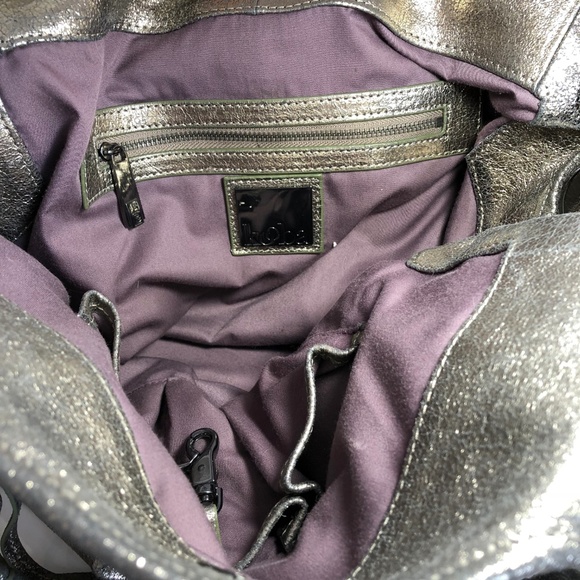 Kooba Carmine Crackled Leather Platinum Purse - Picture 4 of 6